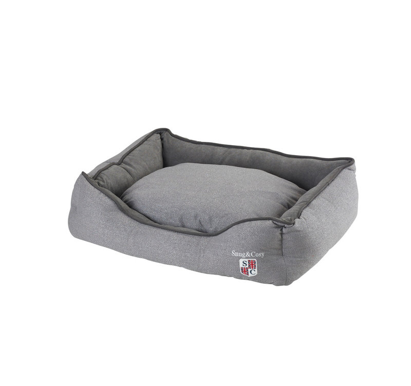Bolster Rectangular Grey, 21cm H x 53cm W x 46cm D