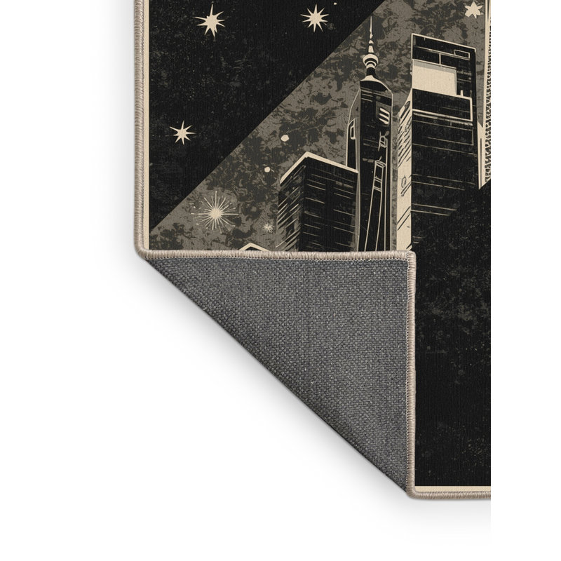 Tapis gris doux et moelleux Défino Retro Starburst, 2 x 5