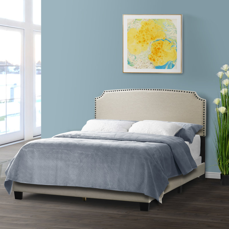 Lemelin Upholstered Standard Bed, Beige