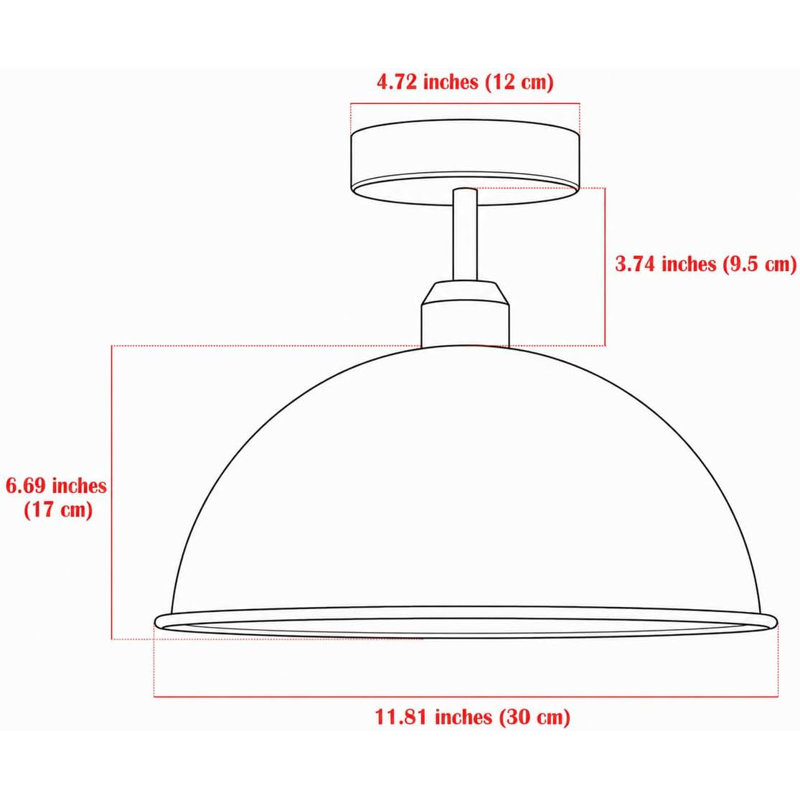 Flush Mount Ceiling Light Fixture Metal Dome Ceiling Mount E26 Holder Easy Fit for Kitchen Bedroom Entryway Living Room