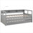 Extra-Long Twin Multi-Functional Solid Wood Platform Daybed, Classic Gray with Integrated Storage and USB Charging