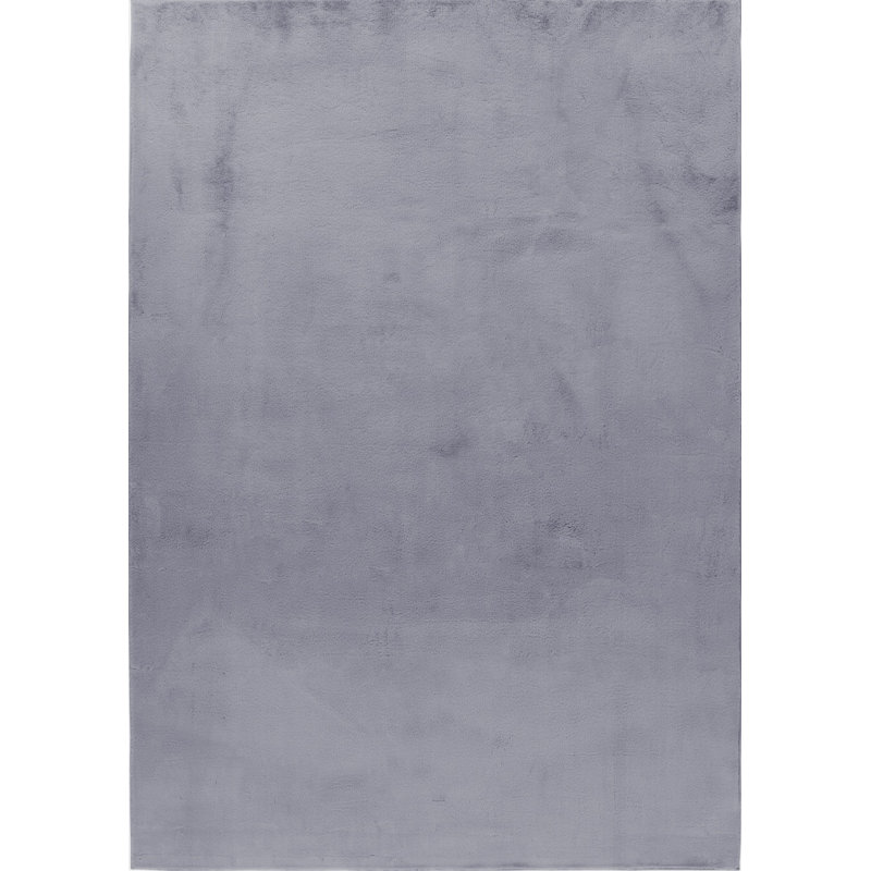 Solid Colour Knitted Area Rug, Anthracite, Rectangle 160 x 220 cm