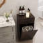 Armoire à poubelle inclinable 10 gallons Woodgrain avec tiroir en bois texturé Wave-1649300103