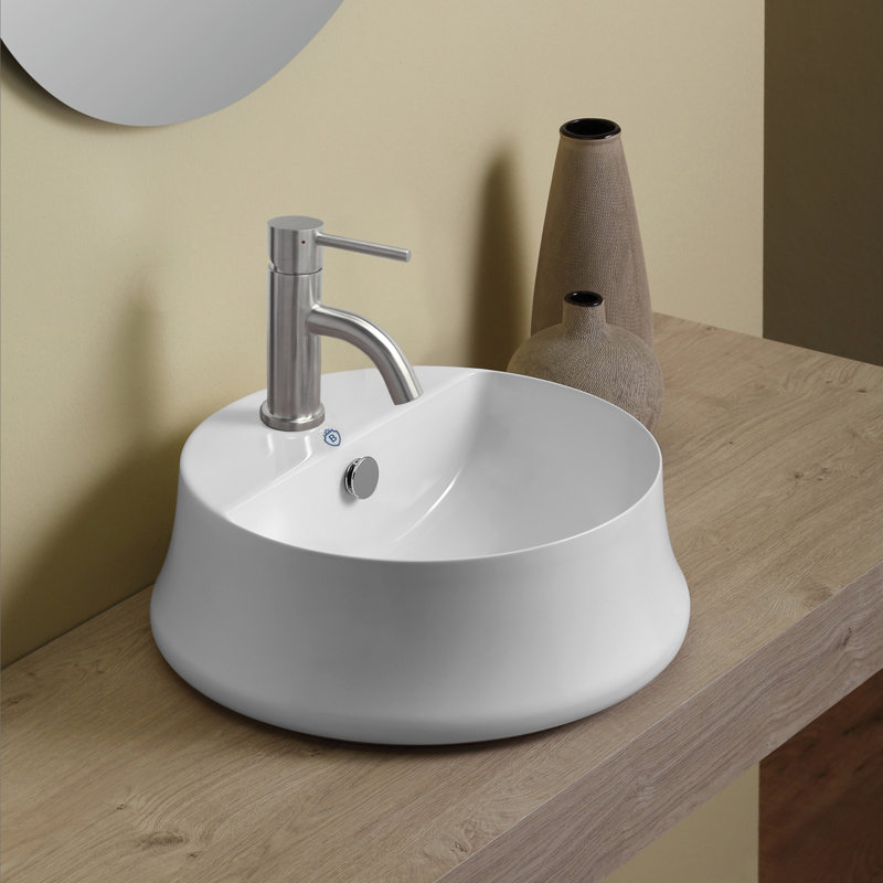 Britannia 16.62" Round Above Mount Basin with Single Faucet Hole Drill