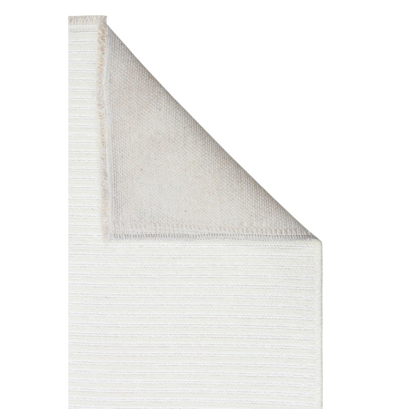 Luxury Flatweave Carpet, Cream, 5.1 x 7.5 Feet | 85% Cotton / 15% Polyester Chenille, No Pile | Machine Washable at 86°F, Easy to Clean, Vacuum Friendly | Perfect for Living Room or Bedroom Décor
