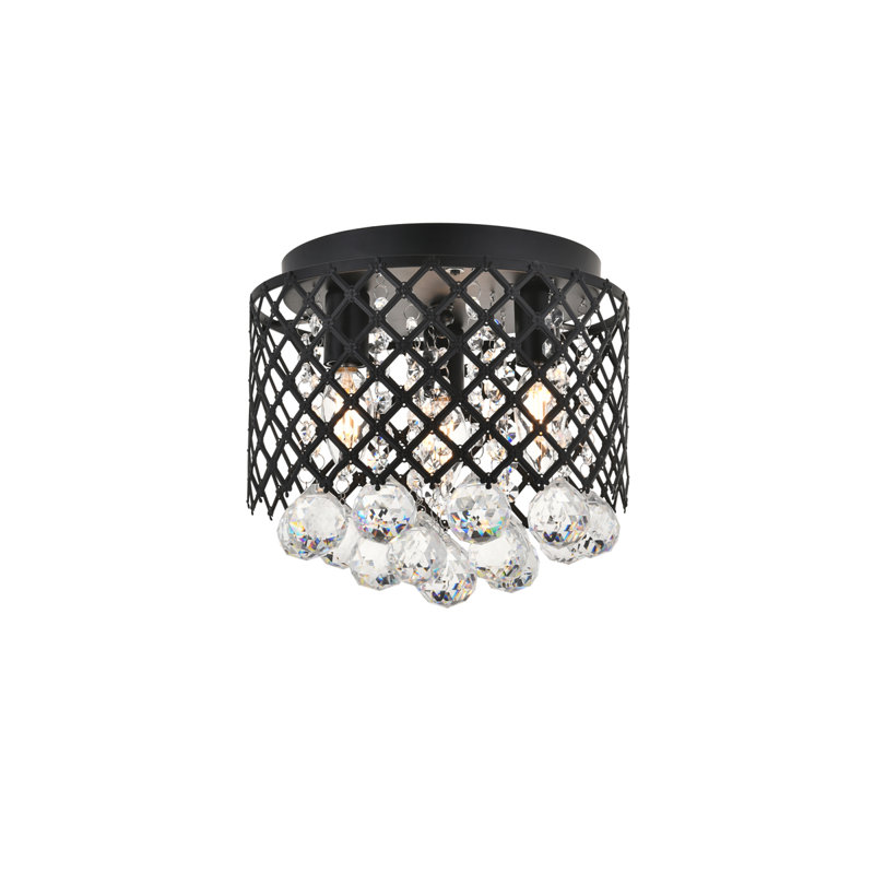 Stollings Flush Mount, 3, 9.2" H x 10" W x 10" D, Matte Black