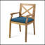 Chaise de salle à manger Perla, 2 pièces avec 2 coussins bleus, pour cour, bord de piscine, jardin-1582231154