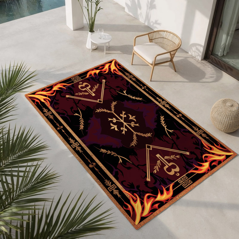 Tapis intérieur et extérieur Flourished Legacy, Rectangulaire 3 pi x 5 pi