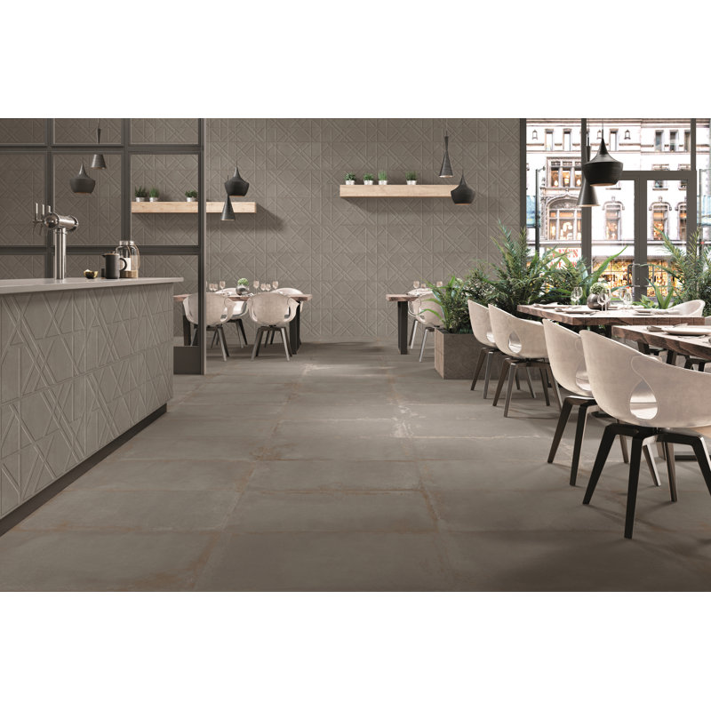 24" x 47" Porcelain Wall & Floor Tile, Gray