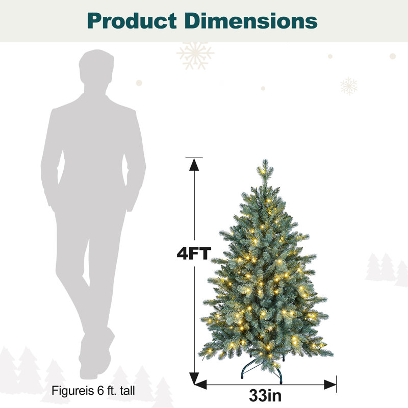 Arbre de Noël artificiel épinette bleu pré-éclairé, 4'