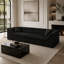 Canapé modulaire droit 2 pièces, canapé rembourré moderne avec accoudoirs rembourrés courbés et poche de rangement latérale dans la poche latérale pour le salon - noir-2081783950