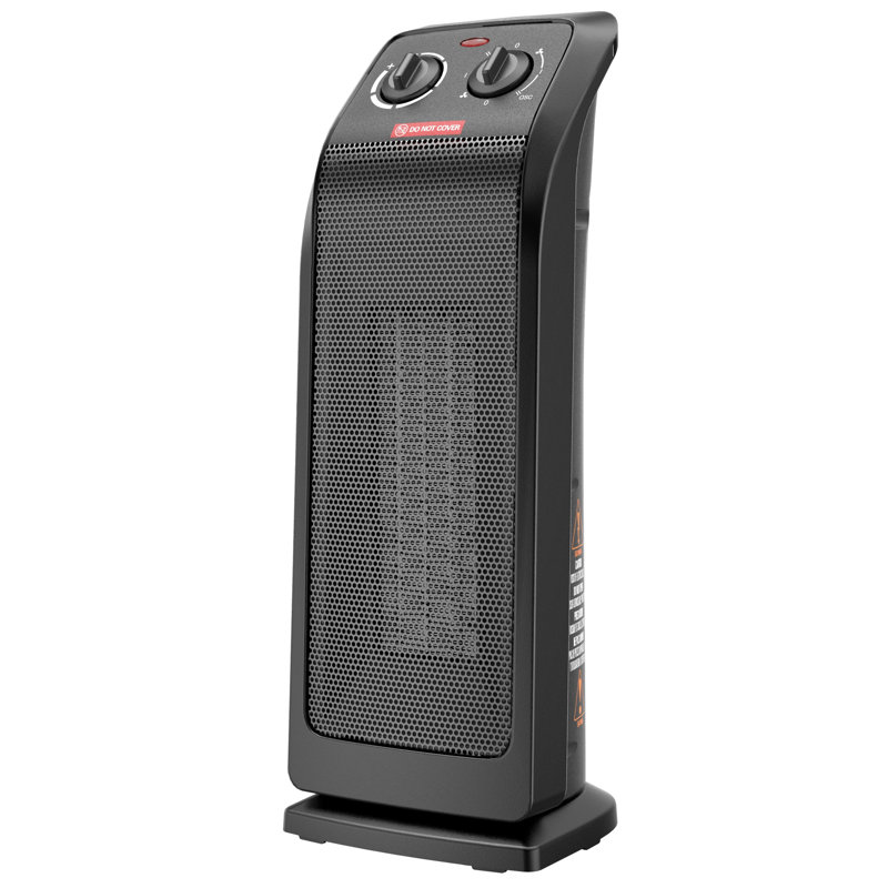 ECOWELL 18'' Space Heater with 60° Oscillation, 3 Modes, Overheat and Tip-Over Protection