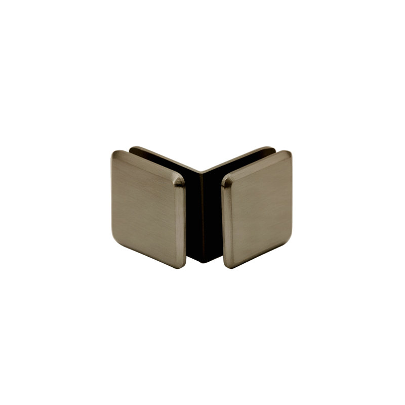 6D2CCBF8CF104D75B6F49D166AD28FC3 Pince verre à verre biseauté à face ouverte de 90 degrés pour verre 3/8 po et 1/2 po - bronze brossé