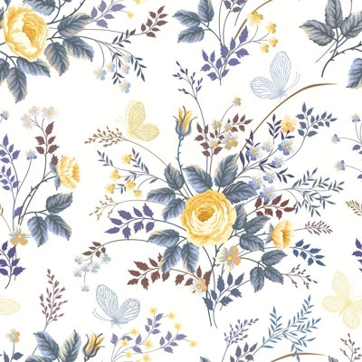 Carreau de papier peint auto-adhésif l 24 po Botanical