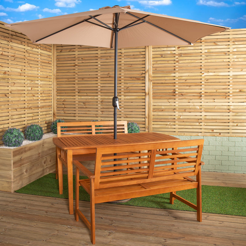 Cofield Rectangular 5 - Piece 4 - Person Outdoor Table Set, Beige