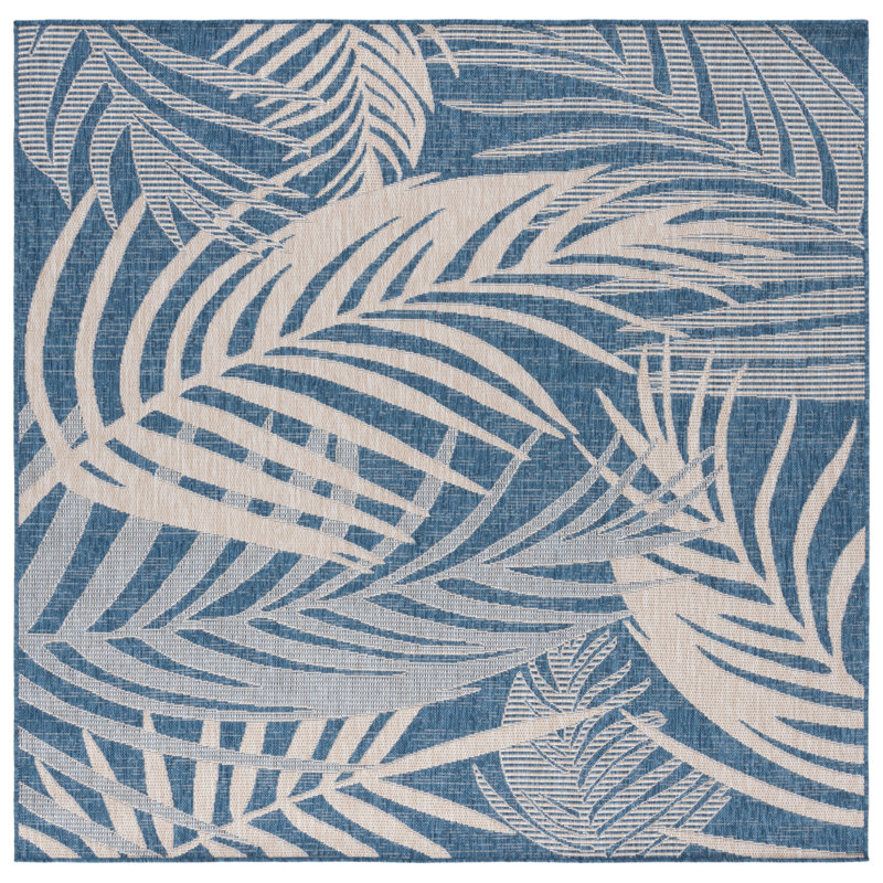 Alixs Performance Floral Indoor/Outdoor Area Rug, Square 6'7"