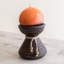 Porte-bougie en céramique orange avec bougie Red Barrel Studio®
