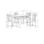 Ensemble de table de salle à manger 5 pièces Janice, plateau rectangulaire, 4 chaises, métal