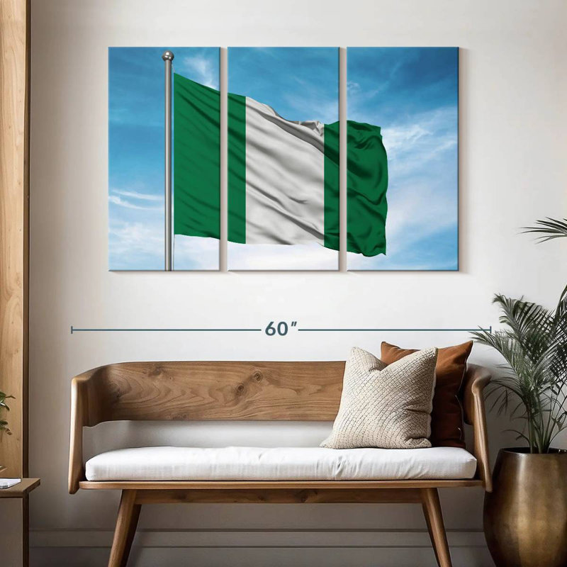 Drapeau nigérian hissé