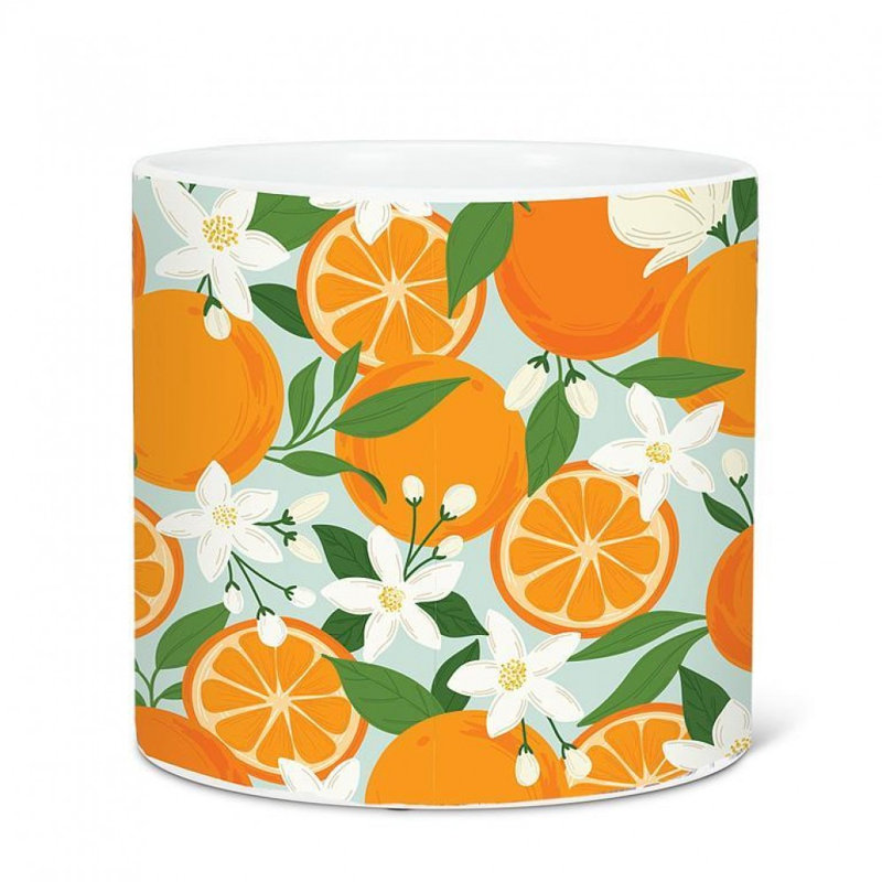 Jardinière à motif oranges et fleurs