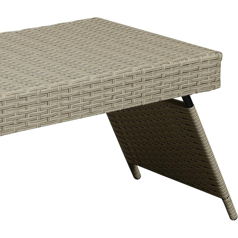 Portable Folding Wicker Table, Grey