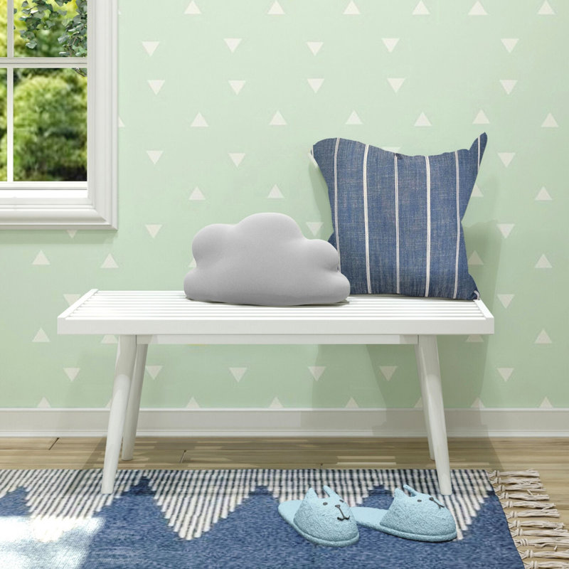 Banc en bois Levitus, Blanc, H 17,5 po x l 41,25 po x P 16,5 po