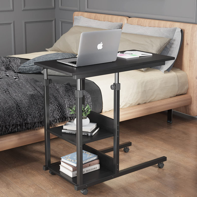 Aarah Wheel End Table, Black, Black