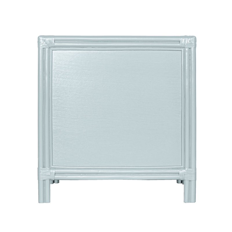 Clara Collection 1 - Drawer Rattan Nightstand, Light Blue