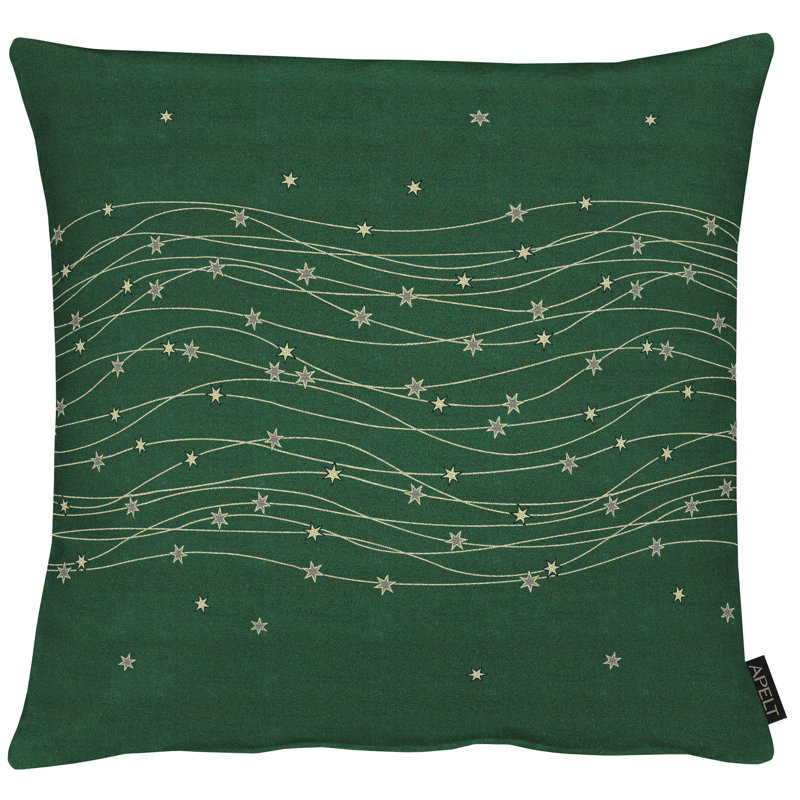 Square Cushion, Green and gold