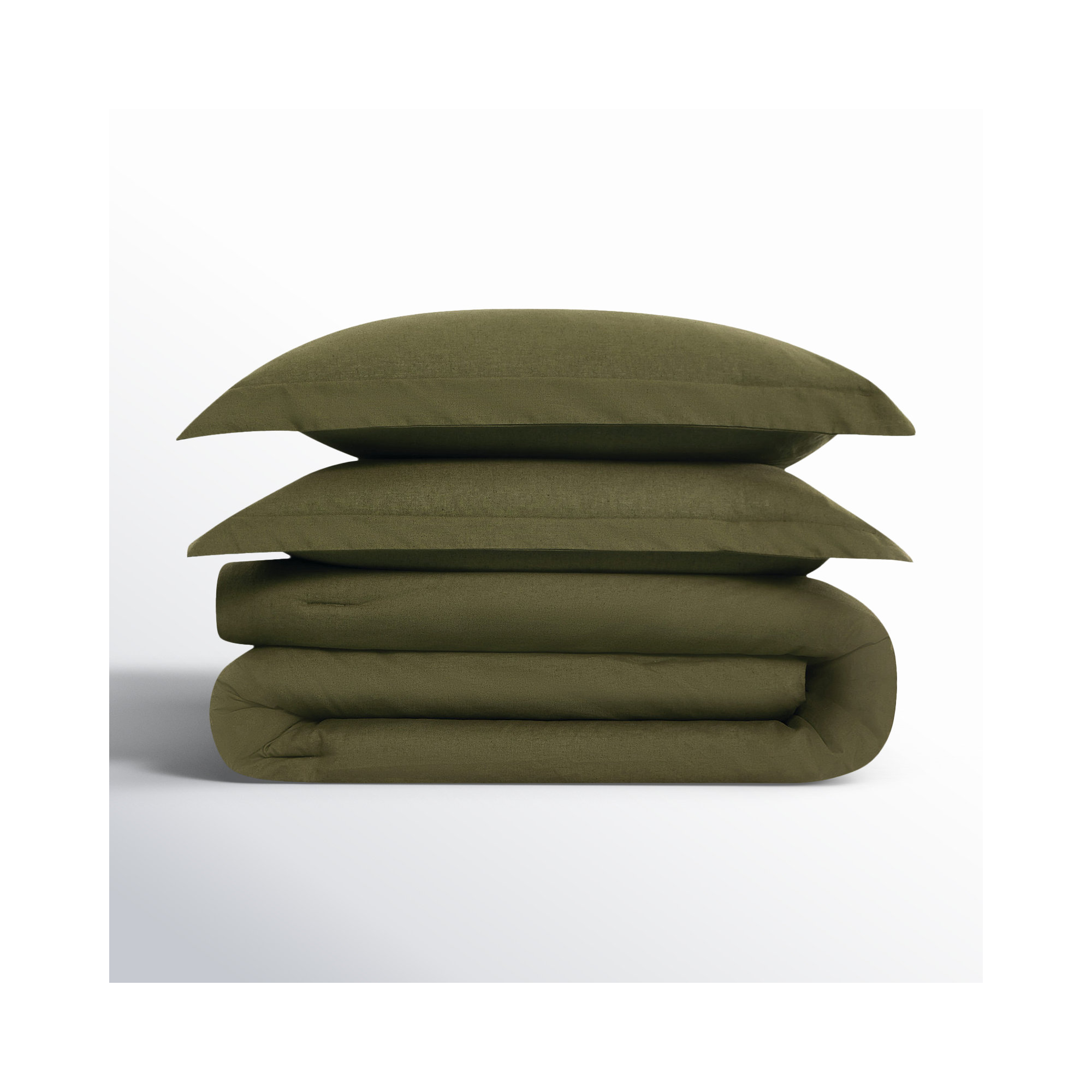 Nena 100% Linen Bedding Set, Brown, Queen Comforter + 2 Standard Shams