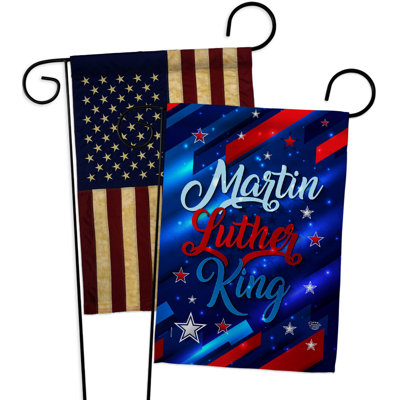 Drapeau de jardin en polyester 13 x 18,5 po Martin Luther