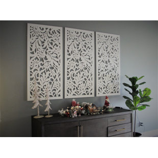 Panneau mural décoratif VIMA (Avines) - L 48 po x l 24 po, panneau de PVC blanc avec clôture à écran privé pour la rénovation et la décoration murale