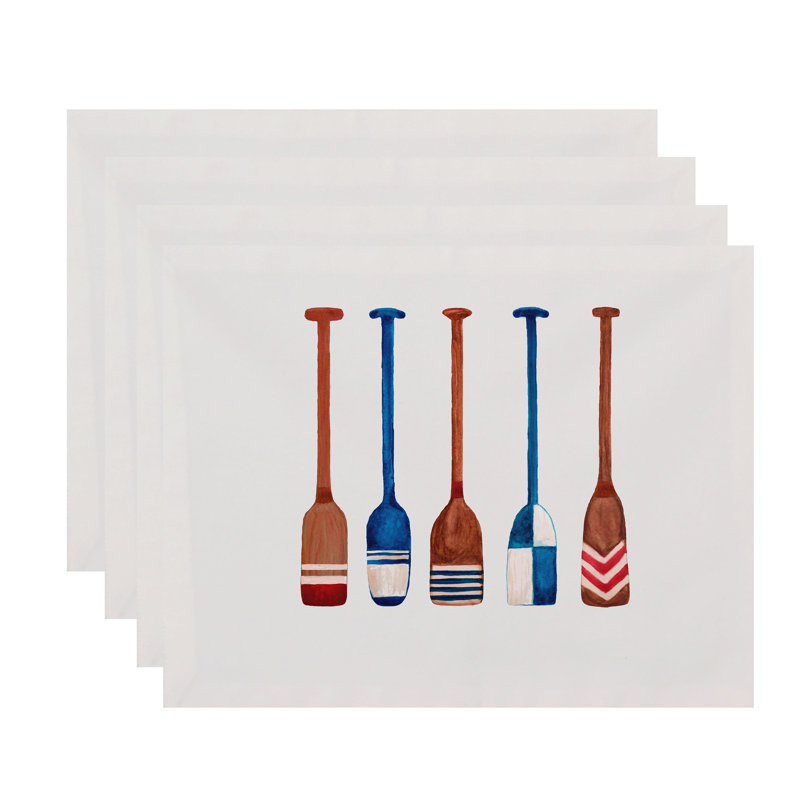 Aksel Polyester Nautical Rectangle Placemat, Ivory