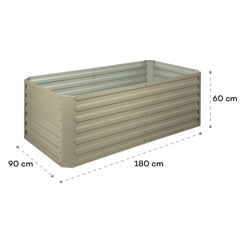 Metal Raised Garden Bed, Beige