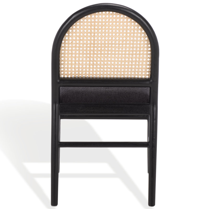 Laylie Leather Upholstered Dining Chair, Black Boucle, Black