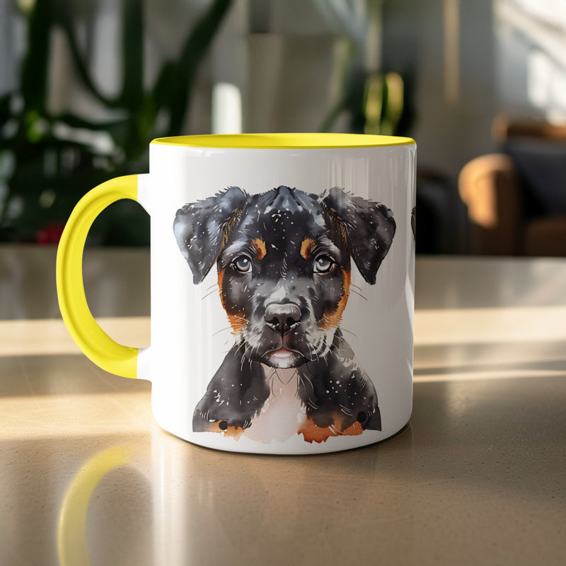 Ceramic Coffee Mug, 2, Yellow