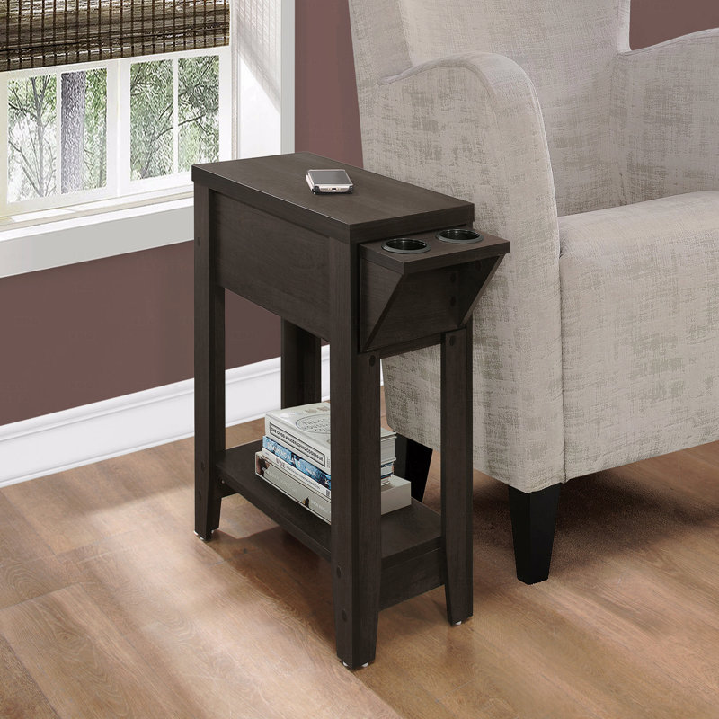 Table d'appoint, côté, bout, rangement, lampe, stratifié, transitionnel, Espresso