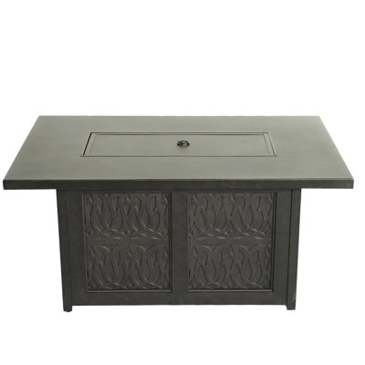 Aluminum 50X32" Rectangle Fire Table W/ Fire Glass And Cover