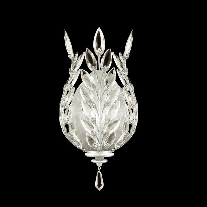 Crystal Laurel 1 - Light Flush Mounted Sconce, Silver