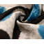 Coussin de luxe en velours de soie bleu et noir 16 x 16