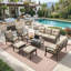 Ensemble de meubles de patio 7 pièces en métal-687062851