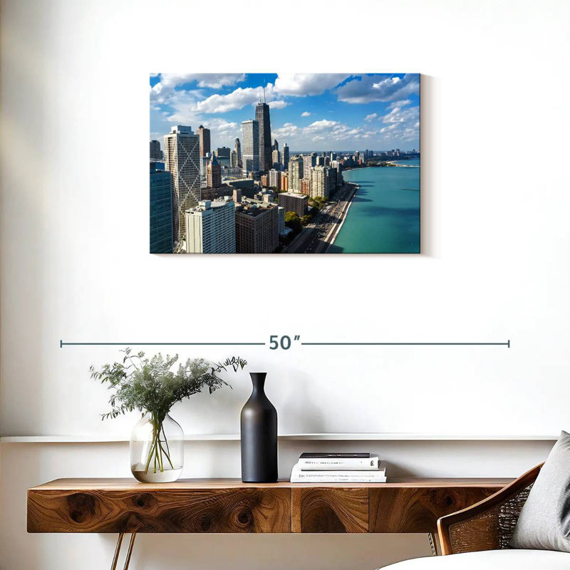Ravi, Chicago, front de mer, horizon, H 20 po x l 30 po