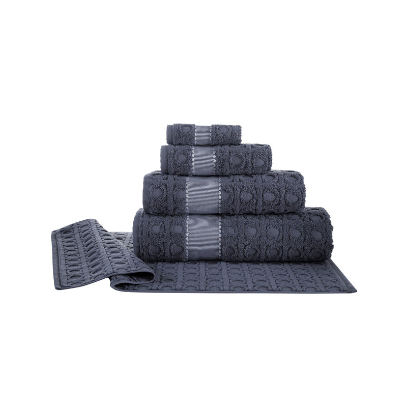 Turkish Cotton Plush Jacquard Bath Sheet, Anthracite