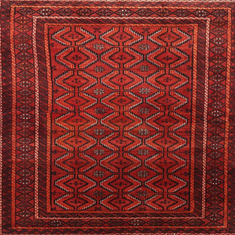 Tapis rouge à motif sud-ouest, Rond 6 pi