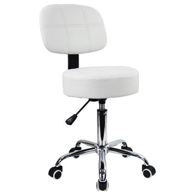 Backed Adjustable Height Ergonomic Lab Stool with Removable Casters/Wheels