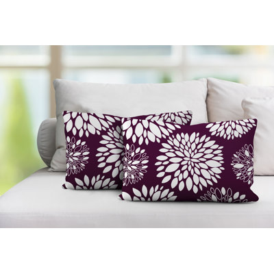 Floral Outdoor Reversible Throw Pillow