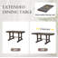 Ensemble de table de salle à manger 6 pièces, table de salle à manger extensible en bois de 60 à 78 pouces avec rallonge amovible, ensemble de table de cuisine avec 4 chaises d'appoint et banc rembourrés, ensemble de table de salle à manger pour 6-524923785