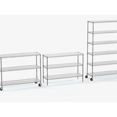 Hokku Designs 5 Tier 6000lbs Heavy Duty Adjustable Storage Rack Metal Shelf Wire Shelving Unit with Wheels & Shelf Liners - 82" H x 48" L x 24" D