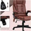 Fauteuil de bureau vibrant à 6 points avec massage chauffant, dossier haut inclinable en microfibre avec dossier inclinable, accoudoirs rembourrés et télécommande, rouge-968230785