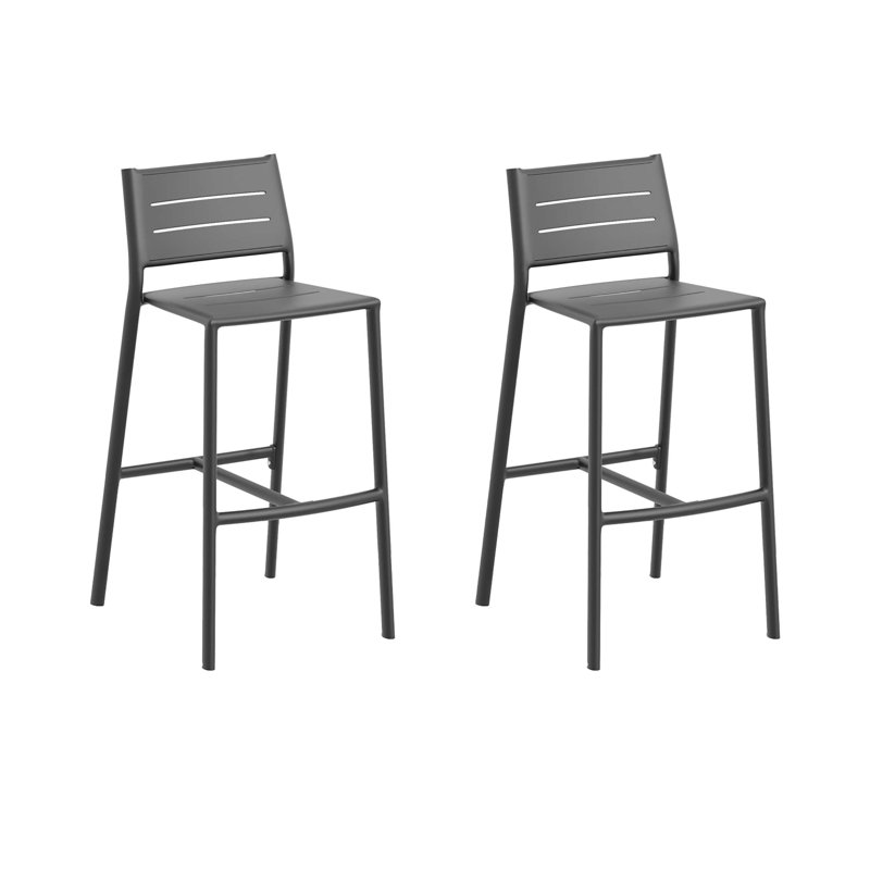 Eiland Outdoor Bar Stool, 2, Carbon, Carbon